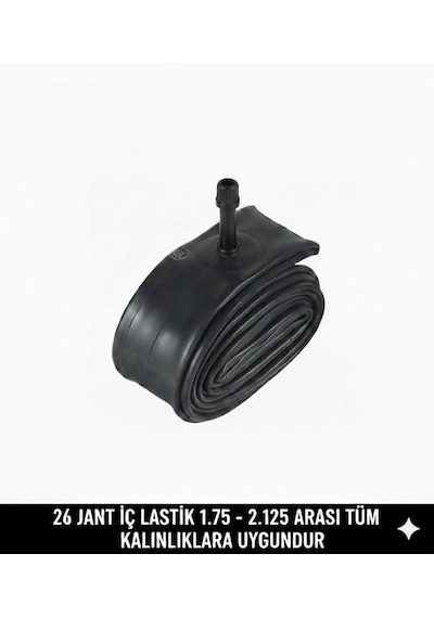 26 Jant İç Lastik - 26x1.75 / 2.125 Uyumlu - Oto Valf Kalın Sibop Bisiklet İç Lastiği