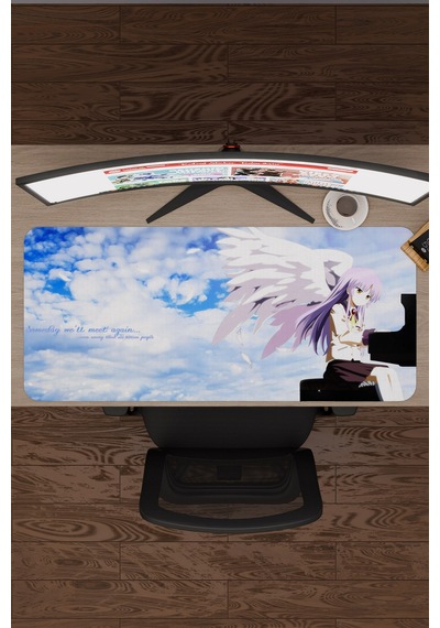 Angel Beat S Anime V1 - 90x40 Xxl Gaming Kauçuk Kaymaz Taban Mouse Pad Fare Altlığı