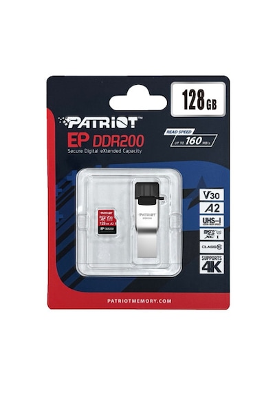Patriot Ep Ddr200 128gb Microsdxc V30 A2 Hafıza Kartı + Usb-a/usb-c Kart Okuyucu Pef128gep33mcx