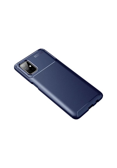 Newface Samsung Galaxy M51 Kılıf Auto Focus Karbon Kapak - Lacivert