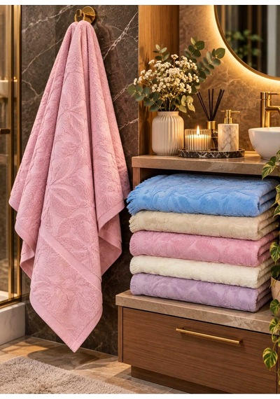 Banyo Havlusu, Farklı Renk Seçenekleri Le %100 Pamuklu Çok Renkli - 938624717 Çok Renkli