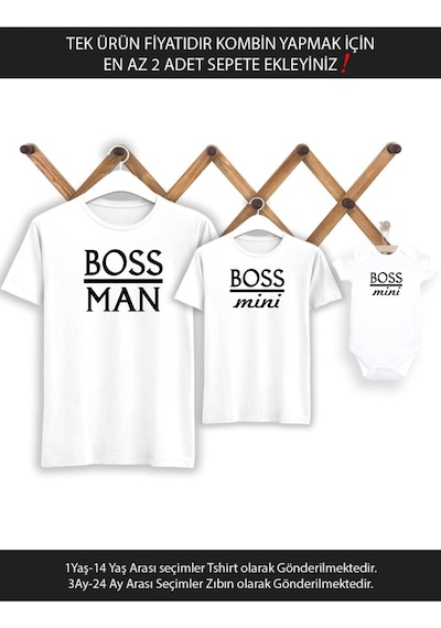 Baba Oğul Kız Boss Man Boss Mini Tişört