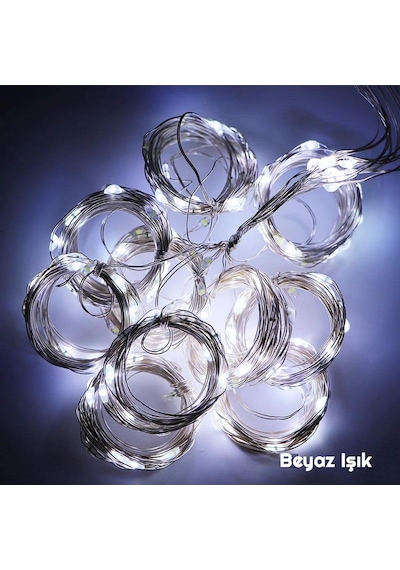 Exeo Usb Perde Peri Led Kumandali Dekoratif Su Geçirmez Beyaz