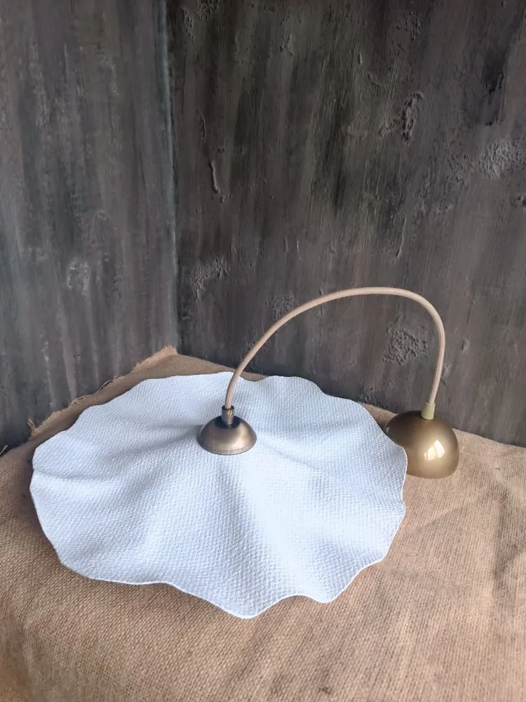Kumaş Avize S - Pirinç Aksesuarlı Zara Home Tarzı Tasarım Beyaz