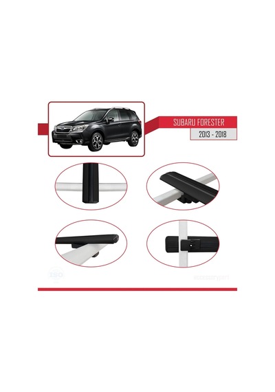 Subaru Forester 2013-2018 Arası İle Uyumlu Basic Model Ara Atkı Tavan Barı Siyah 3 Adet