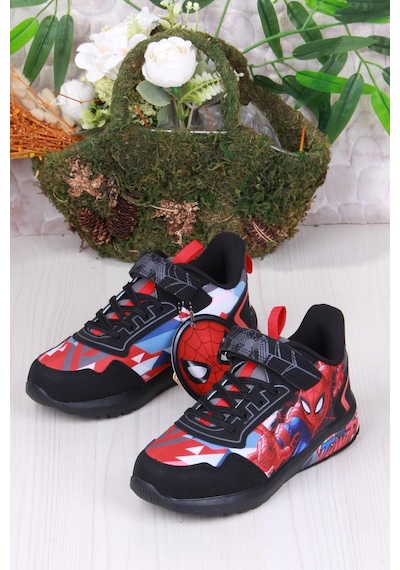 Spıderman Zamon Memory Foam Işıklı Erkek Çocuk Ayakkabı Siyah