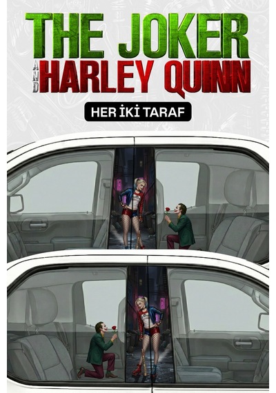Joker & Harley Quınn Sticker Seti Her İki Taraf - 817323156