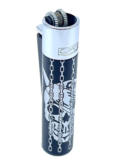 Clipper Deadly Chains Serisi Metal Çakmak - Silver Siyah