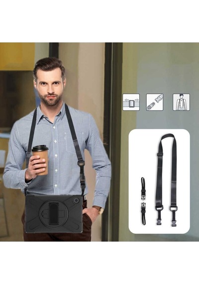 Samsung Galaxy Tab A8 10.5 Sm-x200 Uyumlu Askılı Standlı Tank Koruyucu Dönebilen Kılıf Defender Kılıf Samsung Galaxy Tab A8 10.5 Sm-x200 Uyumlu Askılı Standlı Tank Koruyucu Dönebilen Kılıf Defender Kılıf