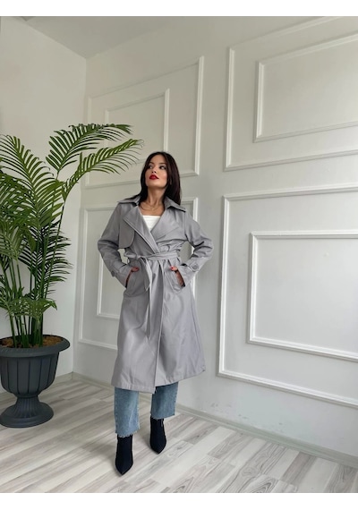 Keymoda Kadın Trençkot Gri Gri