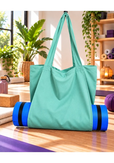 Mat Taşıma Çantası Yoga Fitness Silindir Antrenman Çantası - Çantalı Fermuarlı Mat Taşıma Çantası Su Yeşili
