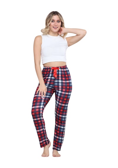 Pijama Altı Modal Ring Viskon Kumaş-pöti Kare Desenli Çok Renkli