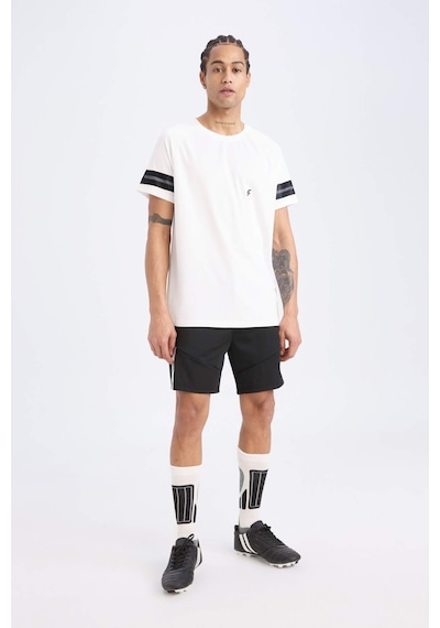 DeFactoFit Slim Fit Dar Kesim Sporcu Kısa Paça Skuba Dalgıç Kumaş Şort D0673AX24AUBK81