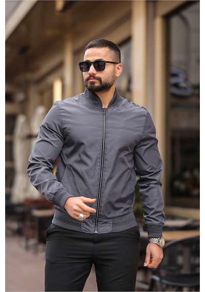 Erkek Bomber Ceket K Gri Bndk