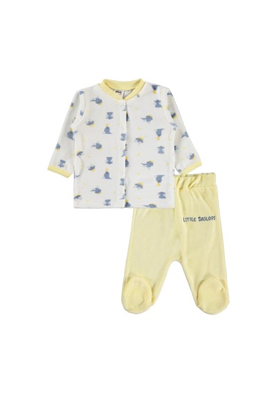 Civil Baby Little Sailors Nakışlı 1-9 Ay Pijama Takımı - Ekru