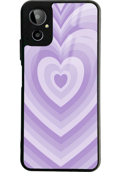 Gm 23 Se Lila Kalp Tasarımlı Glossy Telefon Kılıfı Siyah