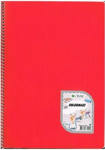 Çınar Colormaxi Spiralli Pp. Kap A5 60 Yp Çizgili Kırmızı
