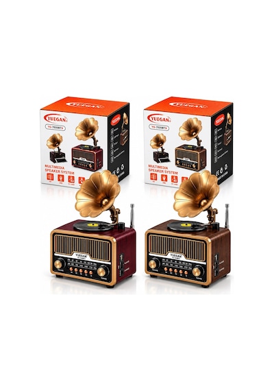 Solar - İbreli Gramafon Radyo - Retro Am - Fm - Sw Usb - Type-c Sarjlı Bt - Tf - Usb Speaker Yg-7020bts 5580