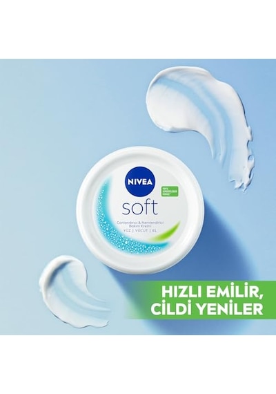 Nıvea Soft Nemlendirici Bakım Kremi 300 Ml, 48 Saat Nemlendirme, Jojba Yağı,e Vitamini, Yüz,el,vücut İçin,paraben İçermez