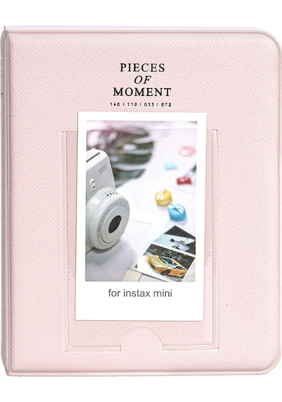 Fujifilm Instax Mini 12 Fotoğraf Makinesi + 20'li Film + Kıskaçlı Stand + pvc Albüm + Simli Pleksi Kılıf Seti Pembe