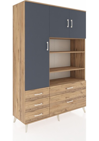 Hyperion Dolap 9 Raflı 5 Çekmeceli 3 Kapaklı 132x44x195 Çam-antrasit/çam Antrasıt/atlas Çam Hyperion Dolap 9 Raflı 5 Çekmeceli 3 Kapaklı 132x44x195 Çam-antrasit/çam Antrasıt/atlas Çam