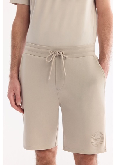 Avva Erkek Bej Beli Lastikli Bağcıklı Bi-stretch Soft Touch Regular Fit Şort A61y3609