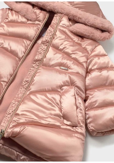 Mayoral Kışlık Kız Bebek Kapşonlu İçi Polarlı Mont Pembe 18 Ay-3 Yaş-2902