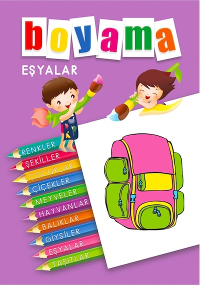 Boyama Kitabı Renkler,şekiller 10 Kitap