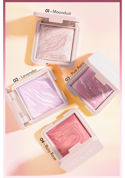 Note Cosmetics Marble Baked Blusher Fırınlanmış Allık & Aydınlatıcı - 04 Rosy Rose