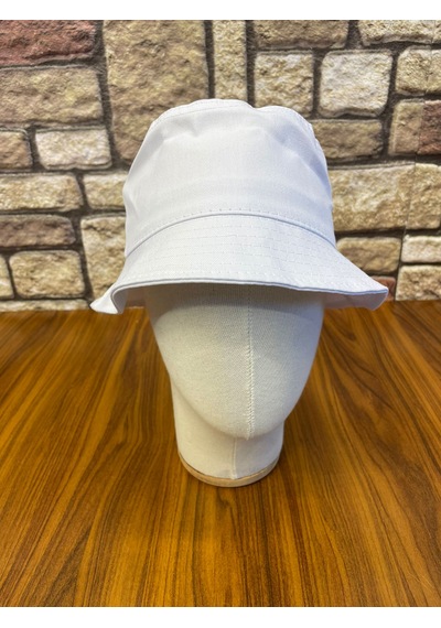 Hamze Bucket Kova Model Gabardin Kumaş Renkli Yazlık Şapka Beyaz