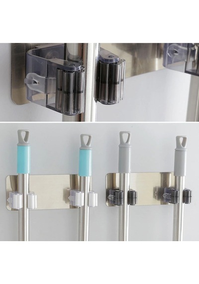 Mcg Pratik Organizer 4lü Yapışkanlı Fırça Paspas Mop Fırça Sabitleyici Ergonomik Alet Aparatı