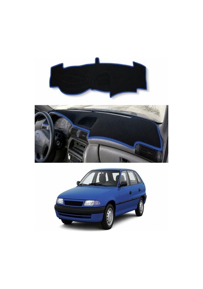 Opel - Astra F 1991-1998 Uyumlu Torpido Koruma Kılıfı - Mavi Şeritli