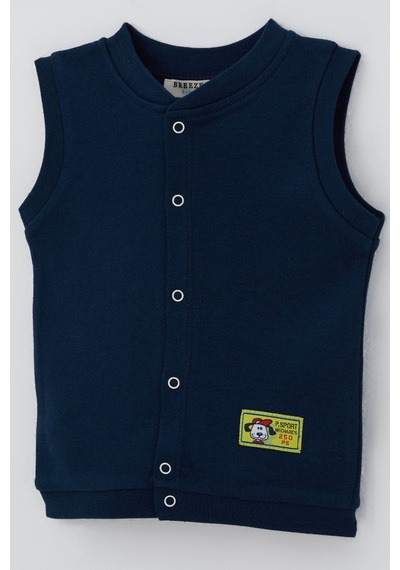 Breeze Erkek Bebek Yelek Çıtçıtlı Sevimli Köpekçik Armalı 4 Ay - 1 Yaş , Lacivert