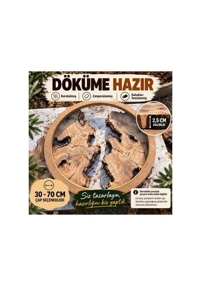 Ham Zeytin Ağacı Parçaları Epoksi Projeleri İçin Kurutulmuş, Kabukları Temizlenmiş, Zımparalanmış, 2,5 Cm Döküme Hazır 35 Cm Ham Zeytin Ağacı Parçaları Epoksi Projeleri İçin Kurutulmuş, Kabukları Temizlenmiş, Zımparalanmış, 2,5 Cm Döküme Hazır 35 Cm