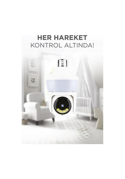 Cmr26 Güvenlik Kamerası 360 Derece Dönebilen Wifi Ampül Led Işıklı Full Hd Smart Ip Kamera