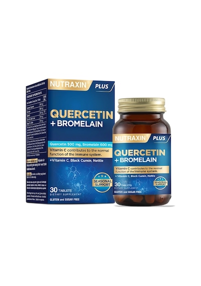 Nutraxin Quercetin Bromelain 30 Tablet -Kuersetin, Bromelain, Çörek Otu, C Vitamini, Isırgan Otu