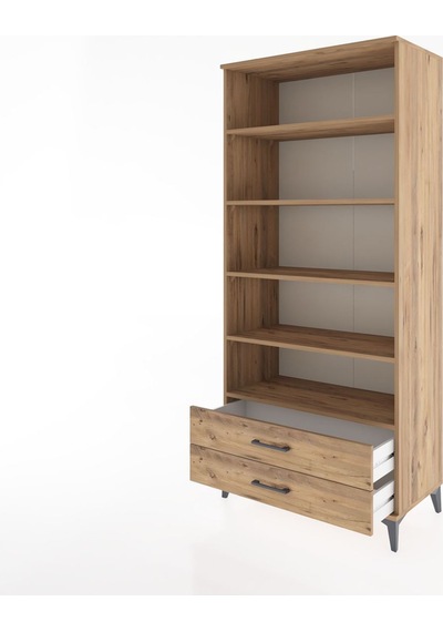 Hyperion Dolap 5 Raflı 2 Çekmeceli 88x44x195 Çam-çam Çam