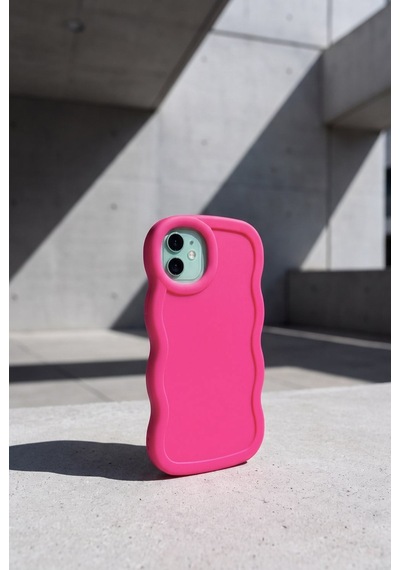 Apple iPhone 11 Pro Uyumlu Dalgalı Tasarım Kamera Korumalı Mat Silikon-54238 Kırmızı