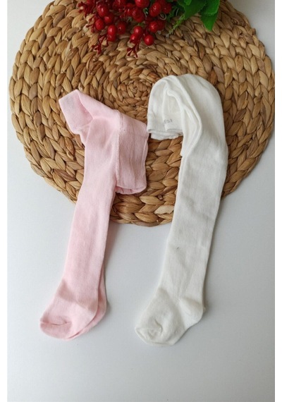 Pazarız Bebek Ve Çocuk Külotlu Çorap Pembe- Beyaz