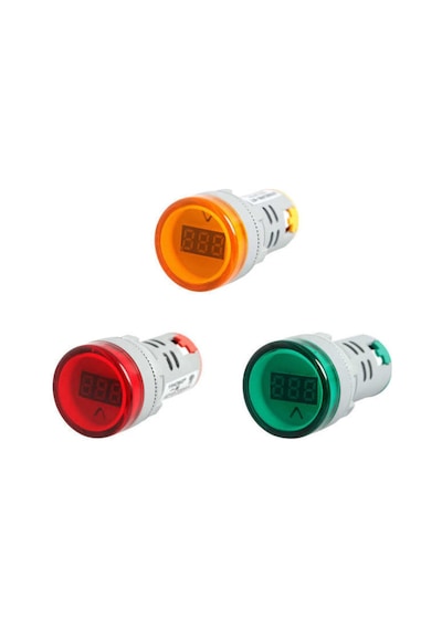 3 Adet Pano Tipi Voltmetre Sinyal Lambası Ac 220v 60v-500v Ölçüm Aralığı