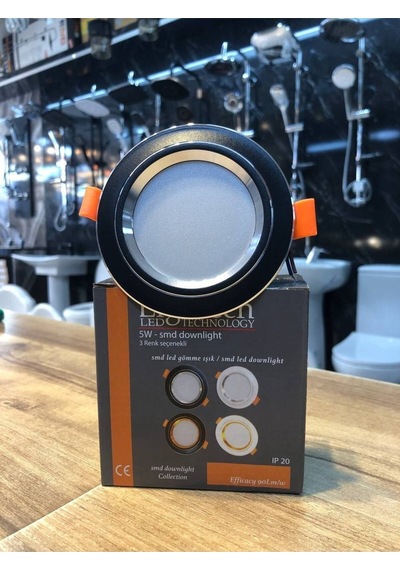 5watt 3 Renk Led Spot Siyah Gümüş Kasa Beyaz-günışığı-ılık Beyaz