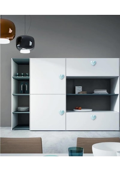 5 Adet Modern Kalp Kulp Bebek Çocuk Genç Odası Çekmece Dolap Mobilya Kulpu 001