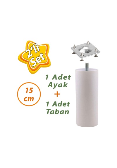 Destek Ayağı 15 Cm Beyaz Ve Metal Düz Ayak Tabanı M8 Civatalı İnce Diş Mobilya Kanepe Baza Koltuk Seti Destek Ayağı 15 Cm Beyaz Ve Metal Düz Ayak Tabanı M8 Civatalı İnce Diş Mobilya Kanepe Baza Koltuk Seti
