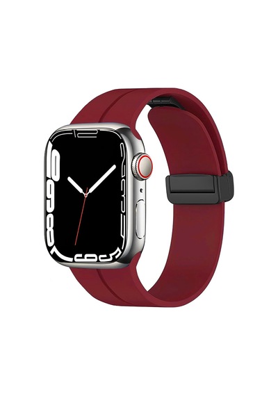 Apple Uyumlu  Watch  10 Serisi 42mm Redclick Krd-84 Magnetik Toka Spor Silikon Kordon