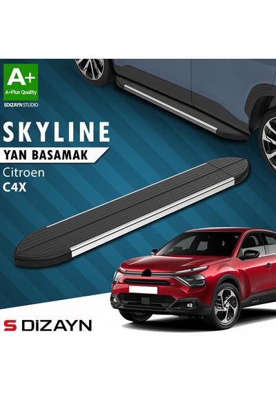 S-dizayn Citroen C4 X Skyline Krom Yan Basamak 183 Cm 2022 Üzeri A+ Kalite