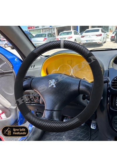 Citroen Berlingo Dikme Direksiyon Kılıfı Alcantara Süet Mat Karbon Gri Yüzük Ve Dikiş Kombi-bu Direksiyon Tipler 1997-2002