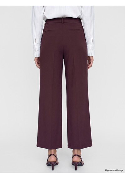 Lcw Modest Bordo Regular Fit Geniş Paça Kadın Pantolon