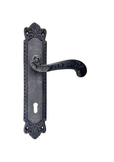 Antika Tarz Dekoratif Pirinç Sultan Oda Kapı Kolu - 270x54mm, Oksit
