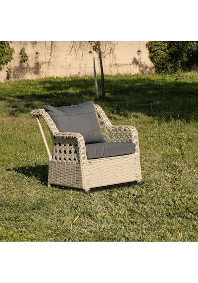 S Collection Rattan Bahçe Takımı Oturma Grubu 3'lü - 7 Kişilik Bej