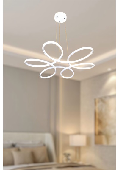 Modern Beyaz Papaya 3 Renk Beyaz&sarı&günışığı Led Avize Beyaz